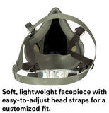 3M Half Facepiece Reusable Respirator 6200/07025(AAD), Respiratory Protection, Medium(Pack of 1)