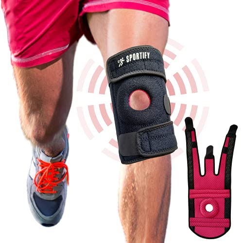 SPORTIFY Rodillera de Compresión para Estabilidad y Alivio del Dolor de Rodilla de Neopreno con Arillo de Gel Integrado para Soporte de Rótula Meniscos de las Rodillas Transpirable para Correr, Basketball, Spinning, Gimnasio, Crossfit, Pilates. Muslera Me