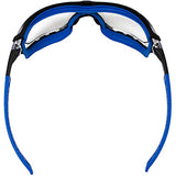 Birdz Junta de gafas de seguridad acolchada para motociclismo, motociclismo, deporte, gafas médicas ANSI z87.1 (azul-transparente)