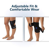 ComfiLife Paquete de hielo para rodilla con envoltura – rodillera – reutilizable – Paquete de gel de terapia caliente y frío – Soporte de compresión ajustable para lesiones, dolor de rodilla, cirugía de rodilla, artritis, menisco y más