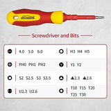 HOUSERAN Juego de 26 Desarmadores Aislados de 1000V, Desarmadores Electrotécnico con Estuche, Destornillador con Hojas Intercambiables, Destornillador para Reparaciones Domésticas