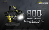 NITECORE HC68 - Faro frontal de doble haz de alto rendimiento, 2000 lúmenes con celda de alta capacidad de 3500 milímetros incluida y cable de carga USB Eco Sensa