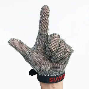 Guantes de Trabajo Anticorte Guantes De Cota De Malla Resistentes A Cortes De Metal, Guantes De Trabajo De Seguridad Para Costureras Para Hombres Y Mujeres, Guantes De Metal De Portero Tallados En Mad