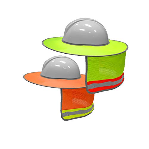 YZJJ Hard Hat Sun Shield: Alta Visibilidad, Reflectante, protección de protección Solar de Malla de Borde Completo, Sombra de Casco, Sombra de Cuello, Accesorio de Casco (2 Piezas)