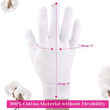 Guantes de algodón 100% para eczema, guantes de algodón blanco Selizo para mujeres manos secas, hidratantes cosméticos para eccema, manos secas hidratantes, piel sensible irritada, terapia de spa y muñeca segura