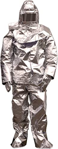 YILEFU Traje Protección contra Incendios Uniforme Bombero Traje Ropa Ignífugo Papel Aluminio Adecuado para Aeroespacial, Protección contra Incendios, Policía A Prueba Explosiones,1000°-170-180cm