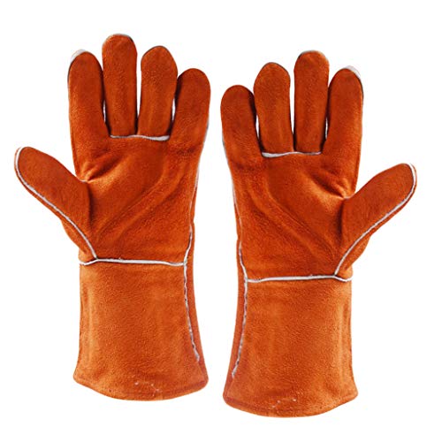 Guantes de Soldadura Guantes Resistentes Al Calor Y de 14 Pulgadas para Mig, Soldador Tig, Horno, Camping, Estufa, Chimenea Y Más (