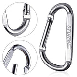 2.7" Aluminum D Ring Carabiners Clip D Shape Spring Loaded Gate Small Keychain Carabiner Clip Set for Outdoor Camping Mini Lock Snap Hooks Spring Link Key Chain Durable Improved 20 PCS (Silver)