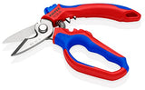 KNIPEX Tools - Tijeras de acero inoxidable 95 05 20 US en ángulo para electricistas, 6-1/4 pulgadas, rojo/azul