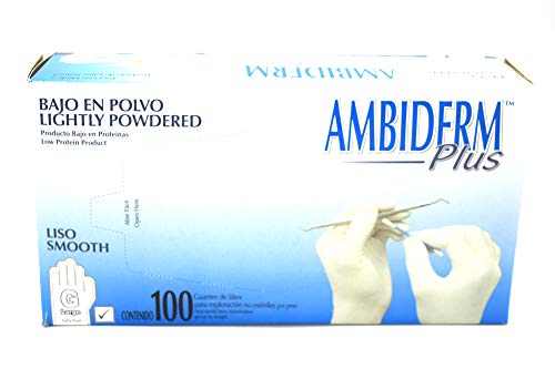 GUANTE LATEX PLUS BLANCO AMBIDERM GRANDE 100PZ. Appcrom