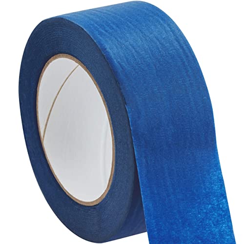 Cinta de pintores azul sin residuos, 5,8 cm, 60 yardas, 1 paquete, fácil de rasgar y extraíble de grado profesional, ideal para el hogar, la oficina o contratista comercial. Pintura limpia, sin goteo con rollos de papel crepé anchos