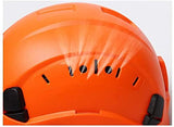 LSHAOBO Casco de Seguridad Casco Industrial ABS con Gafas, diseño de Soporte Protector, Utilizado en proyectos de construcción, Operaciones a Gran altitud(Color:Orange)