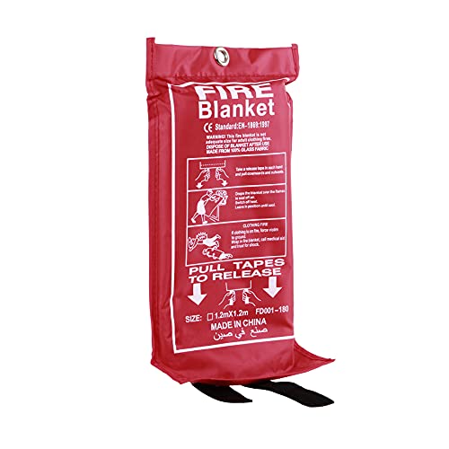 C Crystal Lemon - Manta de fuego para cocina, manta contra incendios, manta contra incendios de emergencia, cubierta de seguridad de supervivencia de emergencia para cocina, manta de fibra de vidrio de 39 x 39 pulgadas