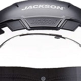 Jackson Safety Maxview - Protector facial con trinquete, tinte transparente, antiniebla, negro, 14201 (retira la película protectora de los protectores faciales antes de usarlos)