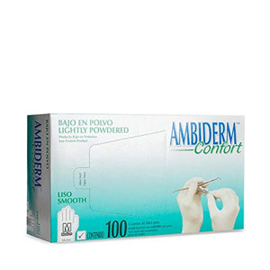 GUANTE AMBIDERM CONFORT LISO MEDIANO CAJA C/100 PZAS