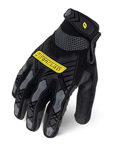 IRONCLAD Command Impact - Guantes de trabajo para pantalla táctil, palma conductora y dedos, protección contra impactos, lavable a máquina, talla S, M, L, XL, XXL (1 par) (L, negro)