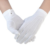 jisen Policía Formal hombre Tuxedo Honor Guardia desfile con cierre de color blanco guantes de nylon 26 cm