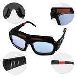 HULE Luoqun Store Masca de Soldadura de Autos con energía Solar Gafas de Casco Soldador GLES ARC Anti-Shock con Estuche de Almacenamiento (Color : Negro)