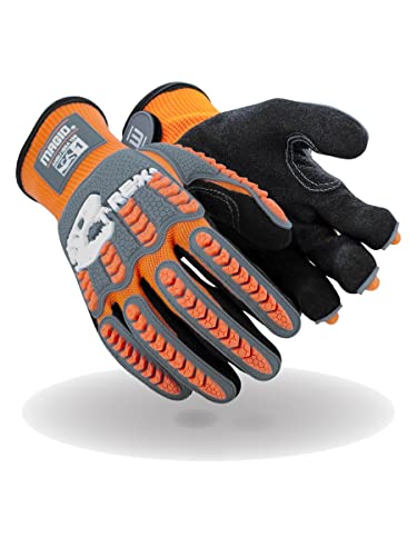 Magid Glove & Safety TRX100S T-REX TRX100 - Guantes de impacto multiusos, Black/Orange NitriX Grip, 8/M