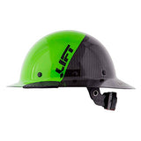 CloudY come CoN Lift Safety Dax Fifty 50 Green Carbon Fiber Full Brim Hard Hat