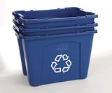 Rubbermaid Commercial Stackable Recycling Bin, 14 Gallon, Blue