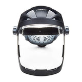 Jackson Safety QUAD500 - Protector facial con casco de trinquete, tinte transparente, revestimiento antivaho, negro, 14220