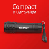 Eveready Linternas tácticas LED S300 con fundas (paquete de 2), luces de flash resistentes y compactas, resistente al agua IPX4, accesorios de camping, Tactical Black (con fundas)