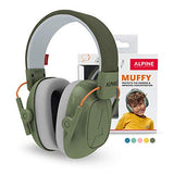 Alpine Muffy Protectores de Oído para Niños - Cascos Antiruido para niños de hasta 16 años - Cascos de Insonorización diseñados niños - Cómoda protección auditiva - banda de sujeción ajustable - Verde