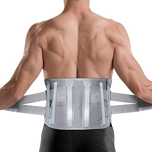 DOACT Cinturón de apoyo lumbar para hombres y mujeres (gris-l Talla)