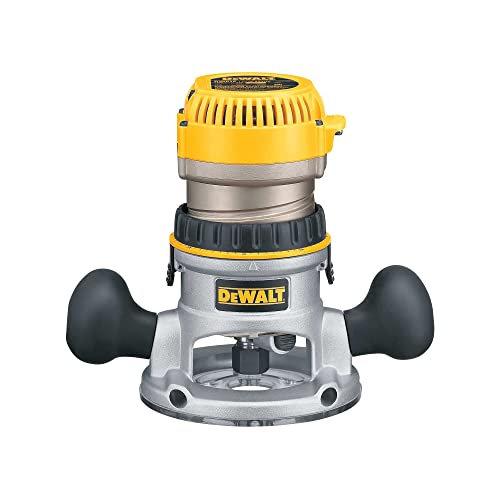 DEWALT DW618 Fresadora de Velocidad Electrónica Variable y Base Fija de 1 1/4 Hp