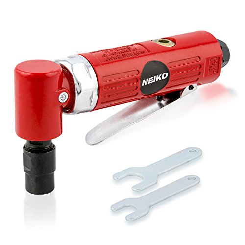 NEIKO 30060A - Molinillo de presión de ángulo recto de aire de 1/4 pulgadas | 20.000 RPM | Consumo de 4 CFM | Escape trasero | Agarre de pistola (paquete de 20)