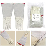 Guantes criogénicos ultra largos para exteriores, pala de nieve a baja temperatura, impermeables, guantes protectores de nitrógeno líquido, guantes congelados, almacenamiento en frío, color blanco, 45 cm (mediano)