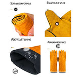 Guantes de Soldadura guanteletes soldadores,guantes para chimeneas con leña,guantes de trabajo resistentes al calor para soldadores,barbacoa,jardinería,camping,estufa,chimenea (Color : Red)