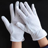 KBREE Guantes de algodón Blanco Guantes de Trabajo Guantes Blancos Manualidades Etiqueta Trabajo protección Puro algodón Jersey Guantes Blancos