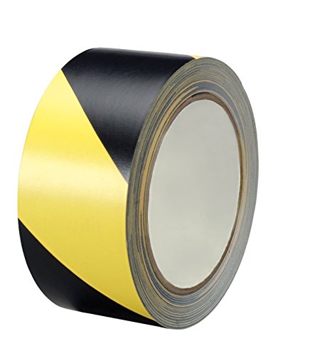 Cinta de seguridad de advertencia de peligro, color negro y amarillo, 5 cm x 16,5 m