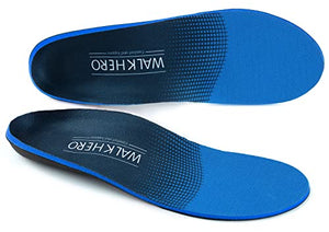 Plantillas para fascitis plantar con arco para apoyar inserciones ortopédicas alivian los pies planos, arco alto, dolor de pies, Azul, 9-9.5 Women/7-7.5 Men