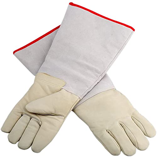 Guantes criogénicos ultra largos para exteriores, pala de nieve a baja temperatura, impermeables, guantes protectores de nitrógeno líquido, guantes congelados, almacenamiento en frío, color blanco, 45 cm (mediano)