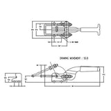 POWERTEC 20307 - Abrazadera de palanca ajustable para pernos en U de 400 a 700 libras, capacidad de sujeción, 1 unidad