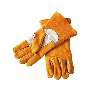 PRMAL Soldador Spot MUÑECO Guantes de 14"35 cm Splith Cowhide Worker Worker Gloves Reforzado Thumb Palm Revista Guante de Soldadura de Palanca Peso Ligero y ampliamente Utilizado