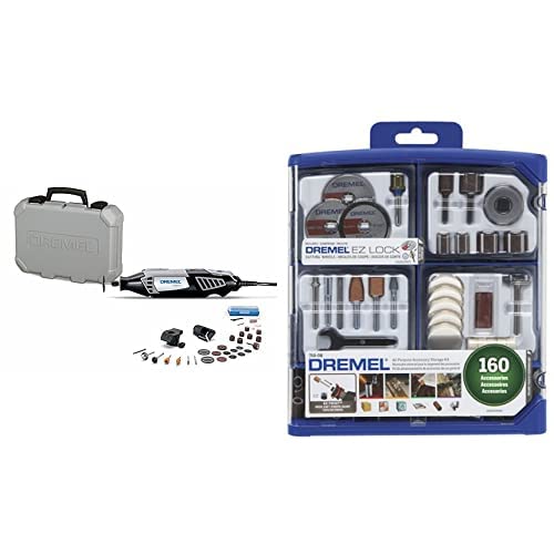 Dremel 4000 Mototool Con 2 Aditamentos y 30 Accesorios + Maletín + Dremel 710-08 Kit de accesorios de todo propósito para herramienta giratoria, 160 piezas, 710-08, Set de accesorios, 1