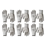 Amazon Basics Guantes de trabajo resistentes a los cortes, nivel de corte A2, guantes recubiertos de poliuretano, pantalla táctil, sal y pimienta, talla 10, XL, 6 pares