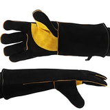 Guantes de soldadura, de piel, resistentes al calor, resistentes al fuego, con costuras de Kevlar, resistentes al calor, para soldar, horno, parrilla, barbacoa, chimenea, estufa, soporte para ollas, soldador, 40,6 cm