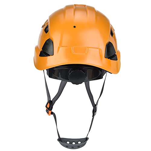 Casco de protección Industrial, Casco de Seguridad Resistente a la corrosión con Orificio de Aire para espeleología(28 * 21 * 18cm-Naranja)