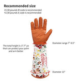 HANXIUCAO - Guantes de jardinería de cuero para mujer extendidos y largos para podar rosas profesionales (rojo)