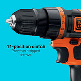 BLACK+DECKER 20V MAX* POWERCONNECT Taladro/destornillador inalámbrico + 44 piezas Kit de proyecto doméstico (LDX50PK)