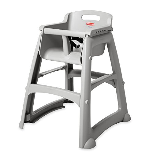 Rubbermaid Commercial Products - Silla alta Rubbermaid Platinum, robusta, con asiento para jóvenes, platino, lista para montar,