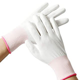 ULTECHNOVO Guantes de trabajo de nailon, guantes de trabajo con agarre de seguridad, guantes de trabajo antiestáticos, guantes de reparación de corte industrial, guantes para seguridad en el trabajo, color rojo