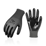 Vgo... 10-Pares Guantes de Trabajo y Jardinería con Revestimiento de Nitrilo (Tamaño 7/S, Negro, NT2110)