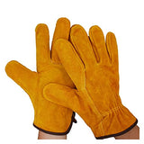 Guantes de soldadura Guantes de soldadora de cuero duraderos impermeables Guantes de seguridad de trabajo anti-calor for soldadura de herramientas manuales de metal Resistencia extrema al desgaste