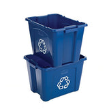 Rubbermaid Commercial Stackable Recycling Bin, 14 Gallon, Blue